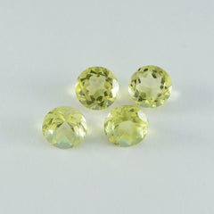 Lemon Quartz 1PC Large 10x10 MM Round Faceted Yellow Shine Semi Precious Loose Gemstones