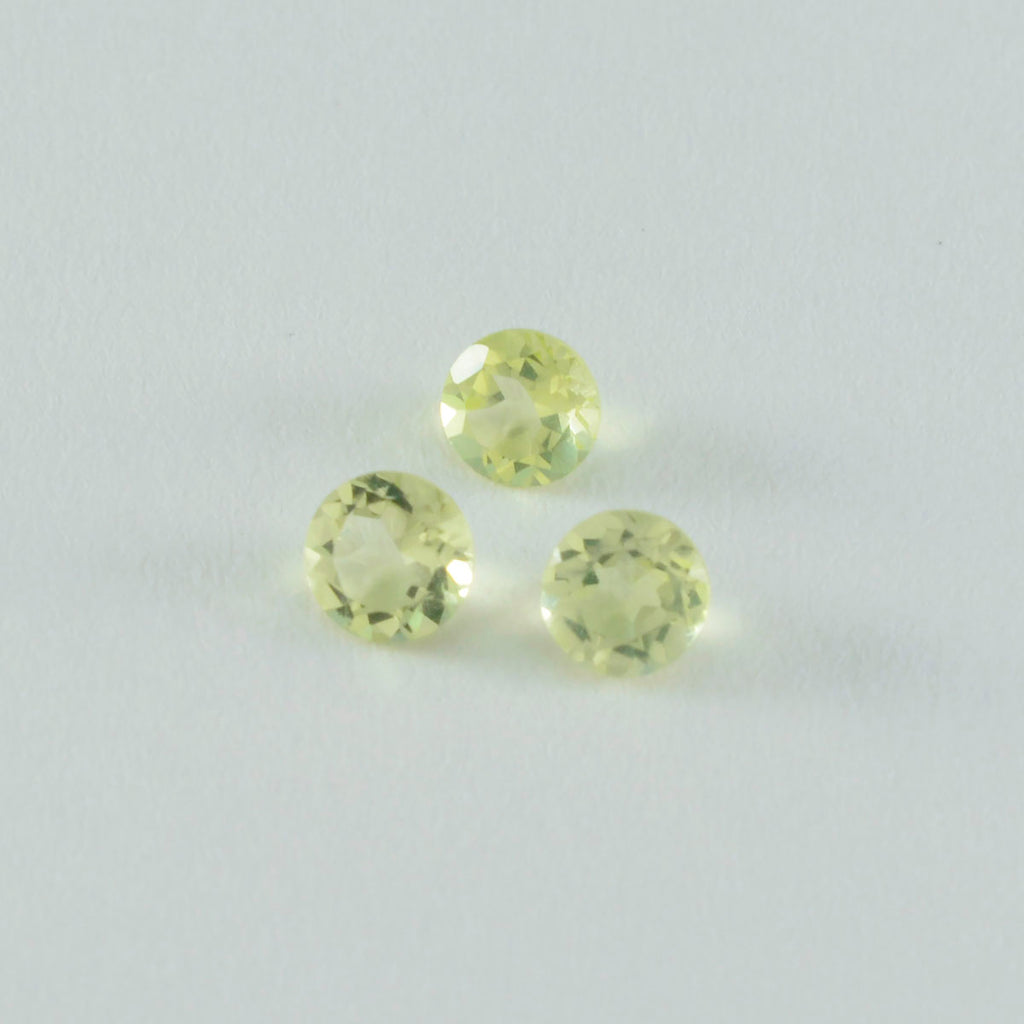 Lemon Quartz 10PC Tiny 5x5 MM Round Faceted Yellow Sparkling Semi Precious Loose Gemstone