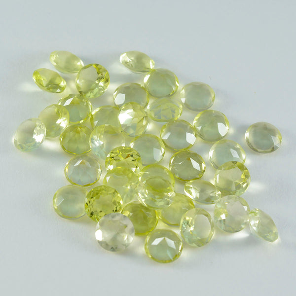 Lemon Quartz 1PC Small 7x7 MM Round Faceted Yellow Splendid Semi Precious Gems