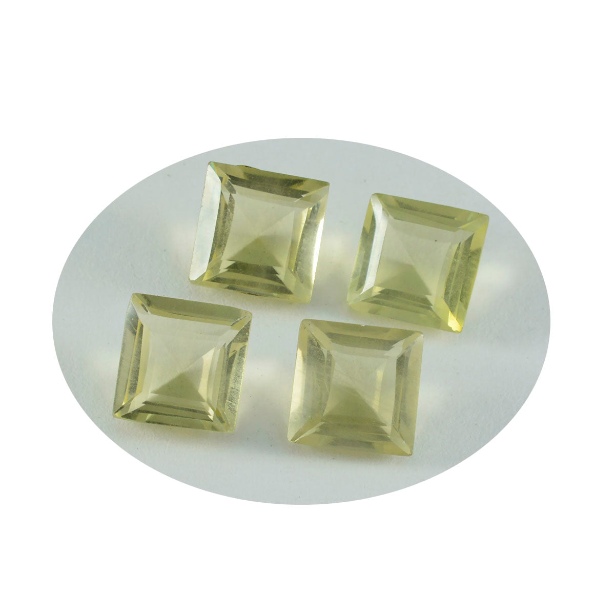 Lemon Quartz 1PC Large 10x10 MM Square Faceted Yellow Shine Semi Precious Loose Gemstones