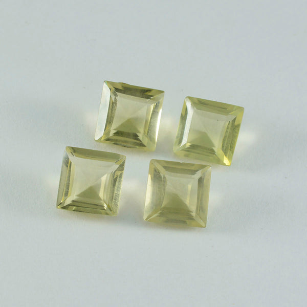 Lemon Quartz 1PC Large 11x11 MM Square Faceted Yellow Fine Semi Precious Gems