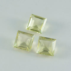 Lemon Quartz 1PC Chunky 14x14 MM Square Faceted Yellow Genuine Semi Precious Loose Gemstones