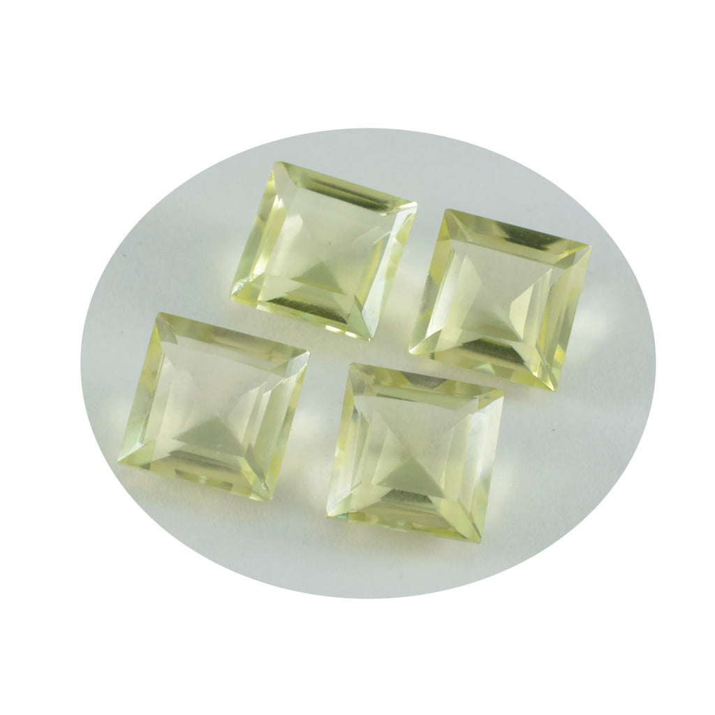 Lemon Quartz 1PC Chunky 14x14 MM Square Faceted Yellow Genuine Semi Precious Loose Gemstones