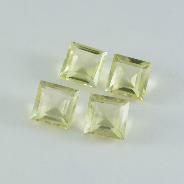 Lemon Quartz 1PC Chunky 15x15 MM Square Faceted Yellow Superior Semi Precious Gems