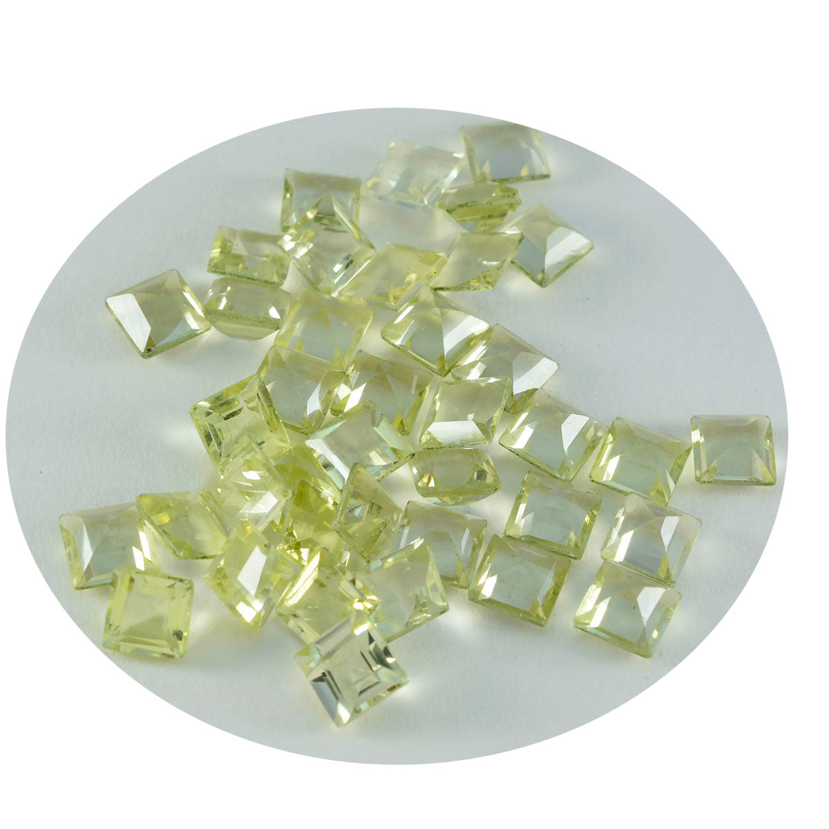 Lemon Quartz 10PC Tiny 4x4 MM Square Faceted Yellow Brilliant Semi Precious Loose Gems Immagine principale del prodotto