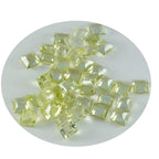 Lemon Quartz 10PC Tiny 4x4 MM Square Faceted Yellow Brilliant Semi Precious Loose Gems