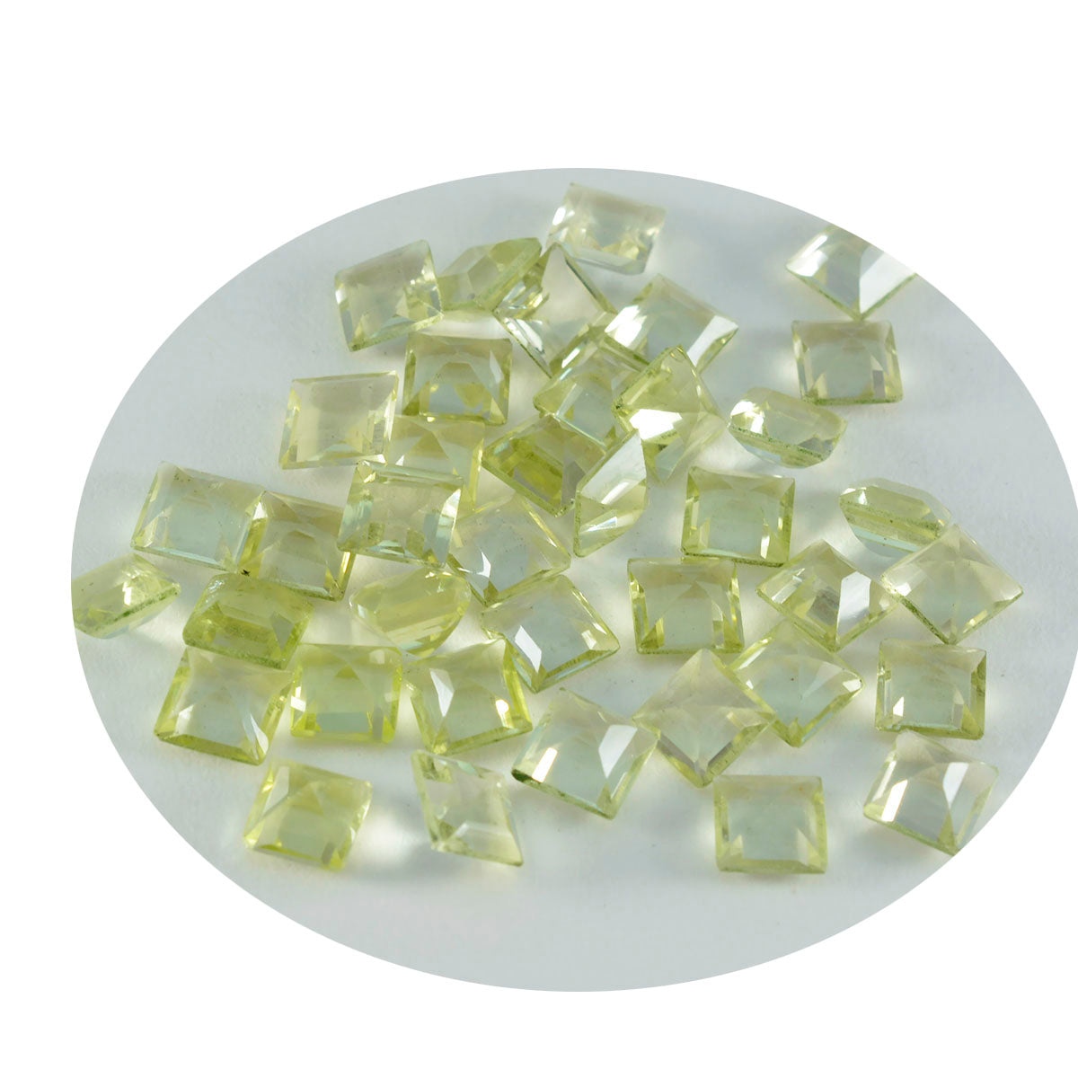 Lemon Quartz 1PC Tiny 5x5 MM Square Faceted Yellow Sparkling Semi Precious Loose Gemstone