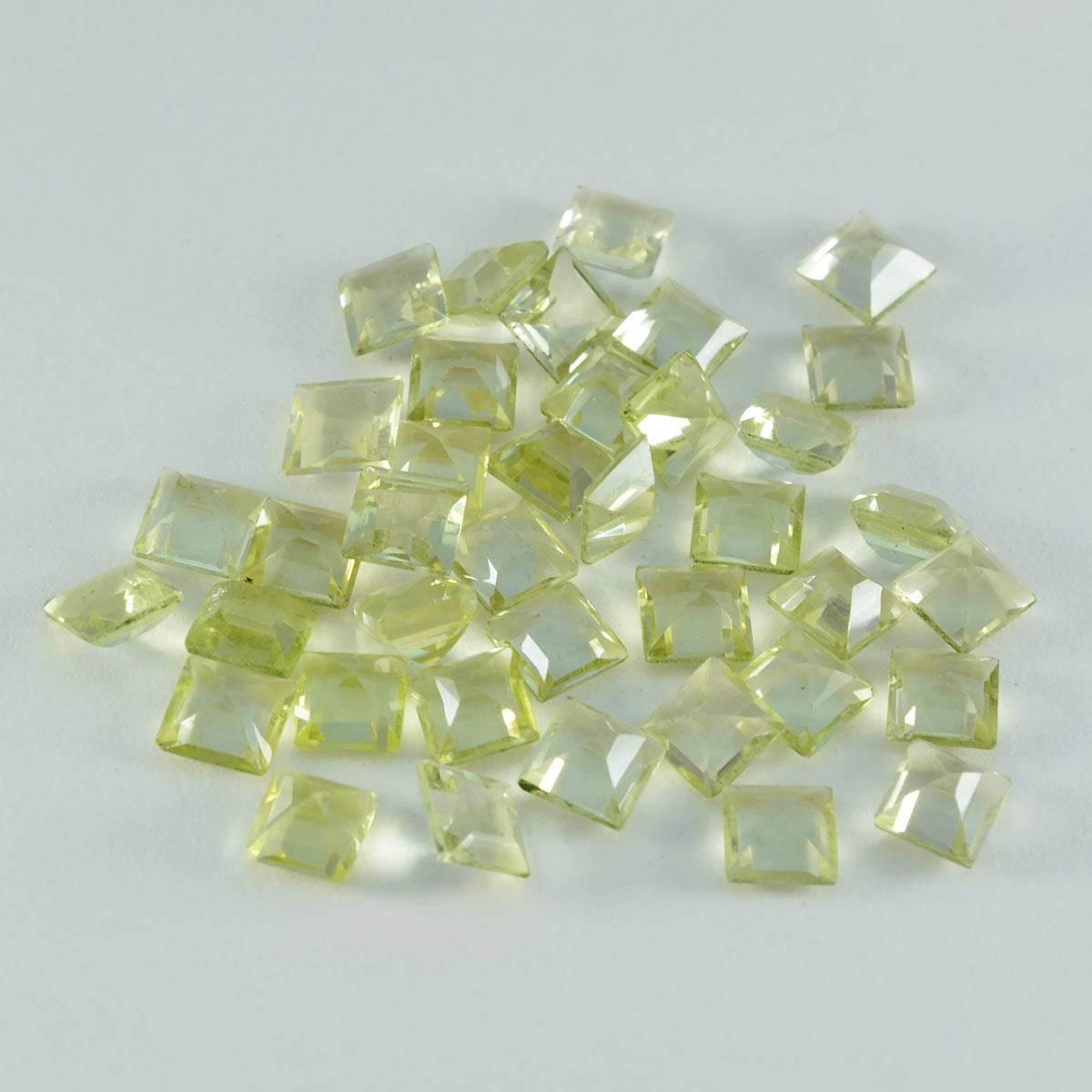 Lemon Quartz 1PC Tiny 6x6 MM Square Faceted Yellow Polished Semi Precious Loose Gemstones