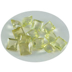 Lemon Quartz 1PC Tiny 6x6 MM Square Faceted Yellow Polished Semi Precious Loose Gemstones