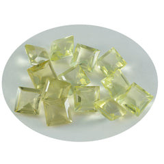 Lemon Quartz 1PC Tiny 6x6 MM Square Faceted Yellow Polished Semi Precious Loose Gemstones