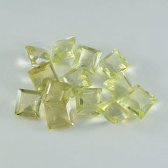 Lemon Quartz 1PC Small 7x7 MM Square Faceted Yellow Splendid Semi Precious Gems