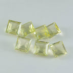 Lemon Quartz 1PC Large 10x10 MM Square Faceted Yellow Shine Semi Precious Loose Gemstones
