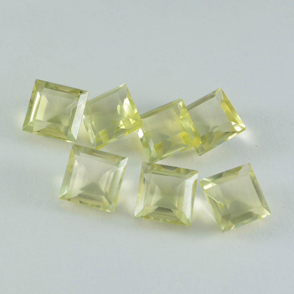 Lemon Quartz 1PC Large 10x10 MM Square Faceted Yellow Shine Semi Precious Loose Gemstones