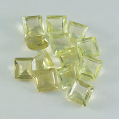 Lemon Quartz 1PC Large 11x11 MM Square Faceted Yellow Fine Semi Precious Gems