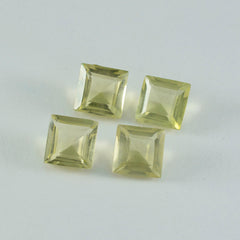 Lemon Quartz 1PC Chunky 13x13 MM Square Faceted Yellow Natural Semi Precious Loose Gemstone