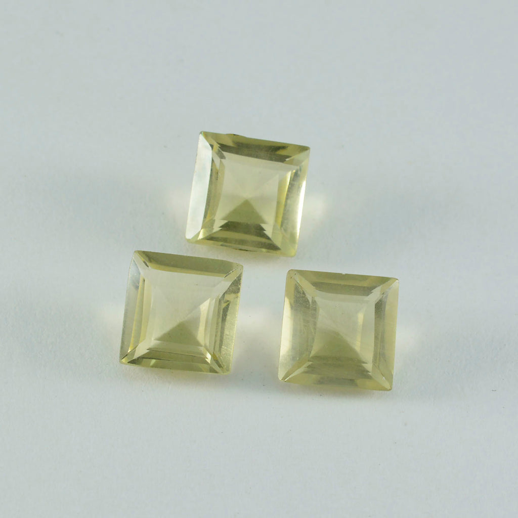 Lemon Quartz 1PC Chunky 14x14 MM Square Faceted Yellow Genuine Semi Precious Loose Gemstones