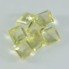 Lemon Quartz 1PC Chunky 16x16 MM Square Faceted Yellow Pure Semi Precious Loose Gems