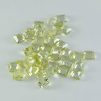 Lemon Quartz 10PC Tiny 4x4 MM Square Faceted Yellow Brilliant Semi Precious Loose Gems