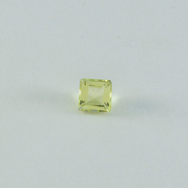 Lemon Quartz 1PC Small 7x7 MM Square Faceted Yellow Splendid Semi Precious Gems