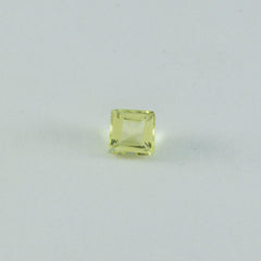 Lemon Quartz 1PC Small 7x7 MM Square Faceted Yellow Splendid Semi Precious Gems