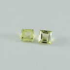 Lemon Quartz 1PC Medium 9x9 MM Square Faceted Yellow Lustrous Semi Precious Loose Gemstone