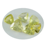 Lemon Quartz 10PC Tiny 5x5 MM Triangle Faceted Yellow Sparkling Semi Precious Loose Gemstone