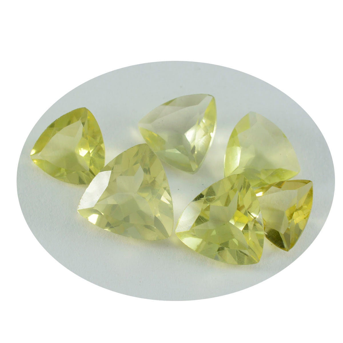 Lemon Quartz 10PC Tiny 5x5 MM Triangle Faceted Yellow Sparkling Semi Precious Loose Gemstone