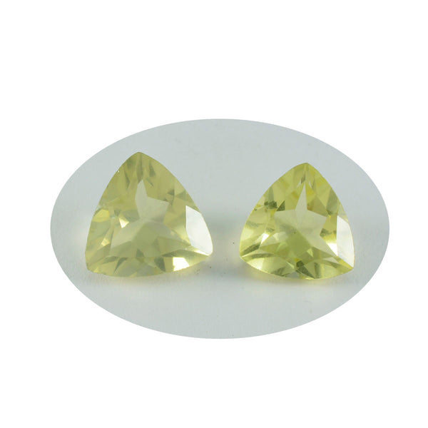 Lemon Quartz 1PC Small 8x8 MM Triangle Faceted Yellow Luster Semi Precious Loose Gems