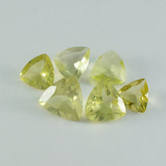 Lemon Quartz 10PC Tiny 4x4 MM Triangle Faceted Yellow Brilliant Semi Precious Loose Gems