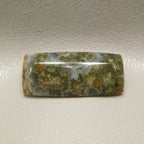 Moss Agate 1PC Small 5x10 MM Baguette Cabochon Green Shine semi Precious Loose Gemstones