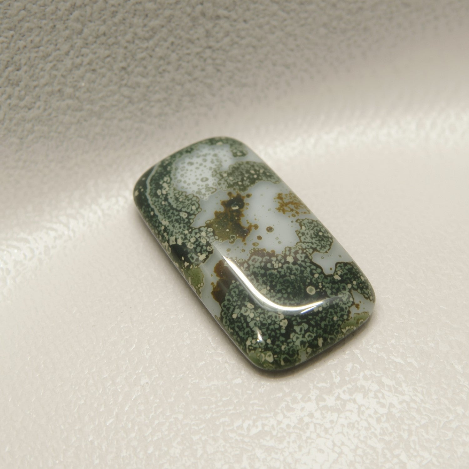 Moss Agate 1PC Medium 7x14 MM Baguette Cabochon Green High-Quality semi Precious Precious Gemstone Main image