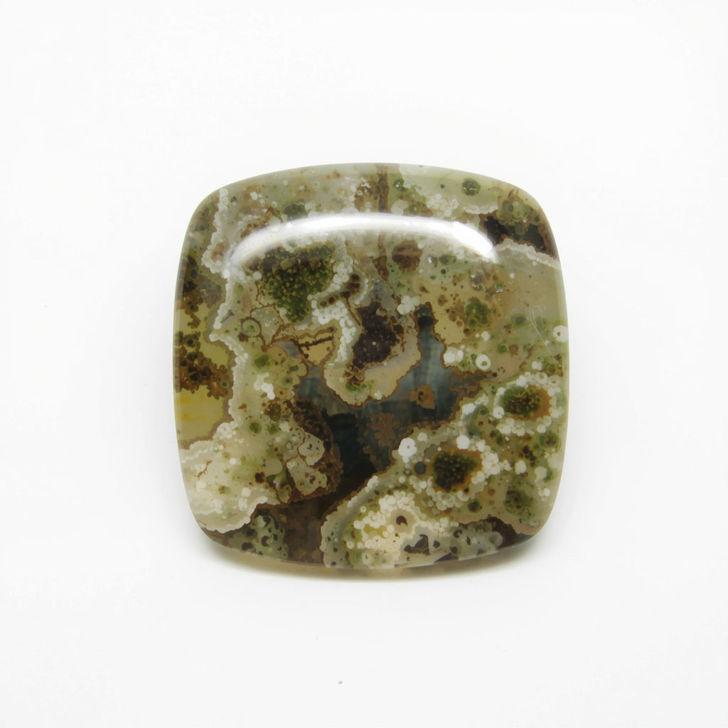 Moosachat 1 STK Groß 11x11 MM Kissen Cabochon Grün Reine Halbedelsteine Lose Edelsteine