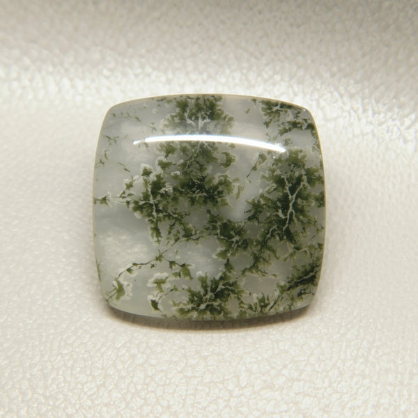 Moss Agate 1PC Small 7x7 MM Cushion Cabochon Green High-Quality semi Precious Loose Gemstones