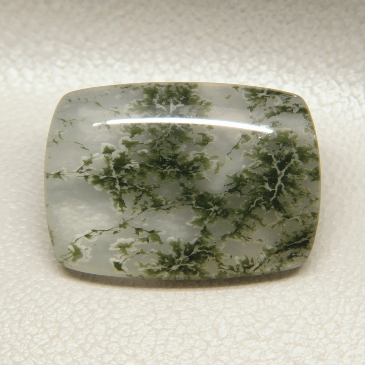 Moss Agate 1PC Large 10x12 MM Emerald Cabochon Green Sparkling semi Precious Gems