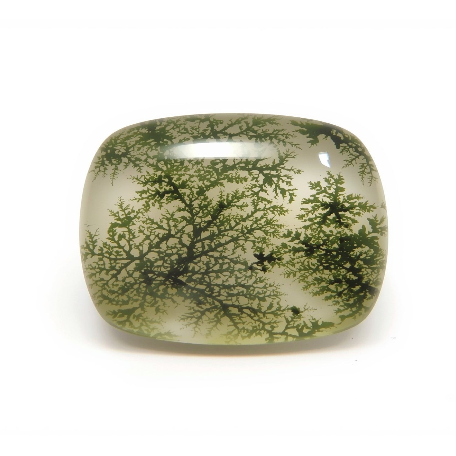 Moss Agate 10PC Tiny 4x6 MM Emerald Cabochon Green Shine semi Precious Loose Gemstones