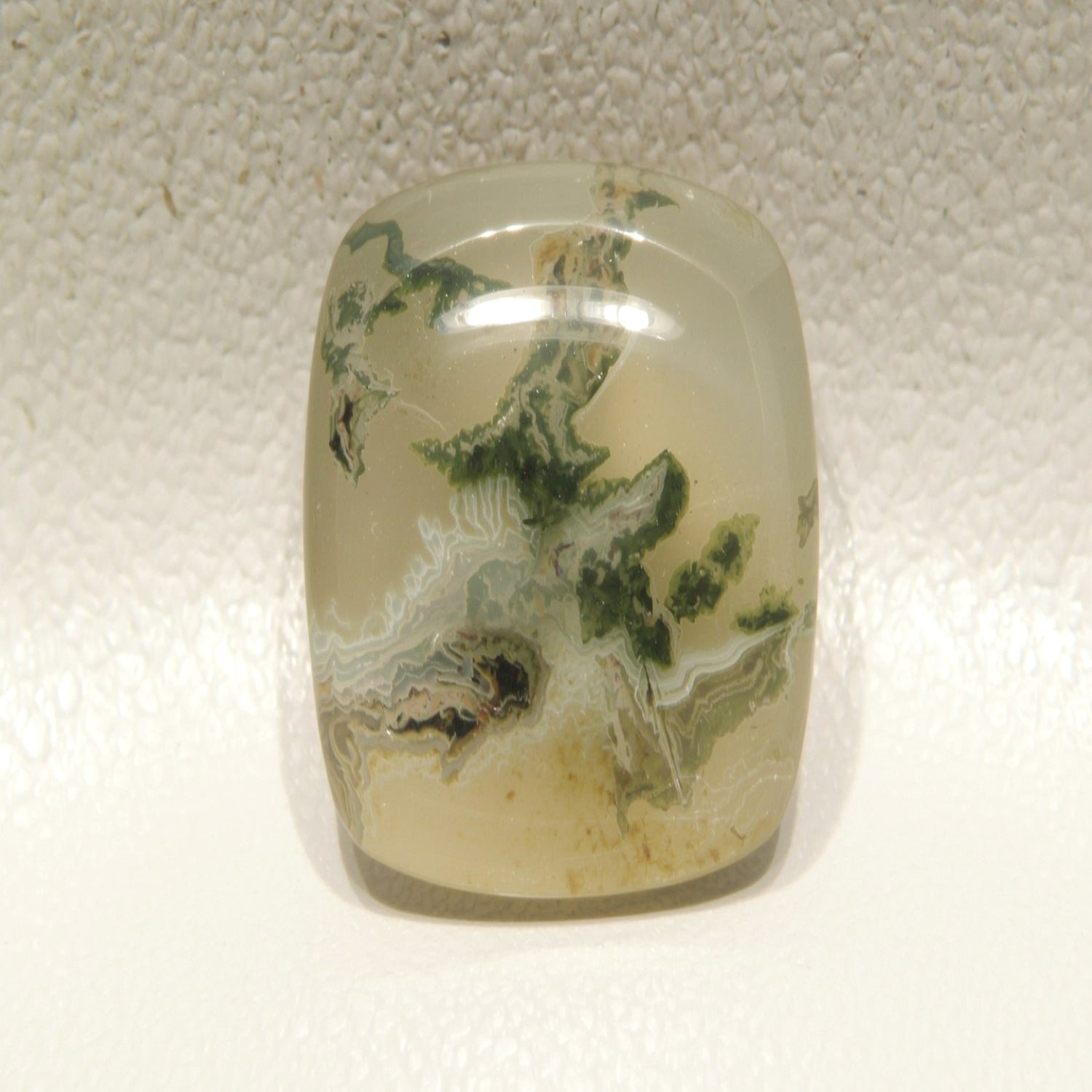 Moss Agate 1PC Small 6x9 MM Emerald Cabochon Green Natural semi Precious Gems Secondary image