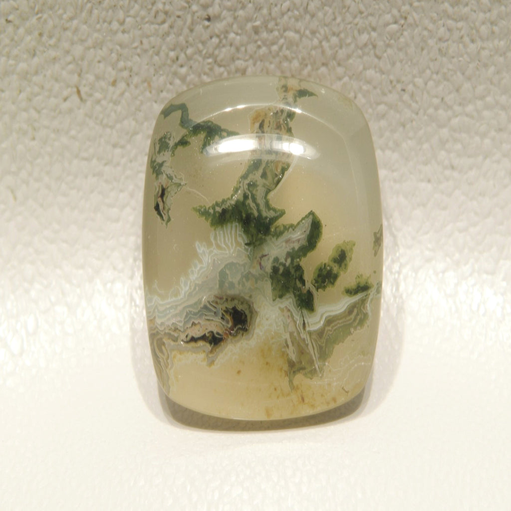 Moss Agate 1PC Small 6x9 MM Emerald Cabochon Green Natural semi Precious Gems
