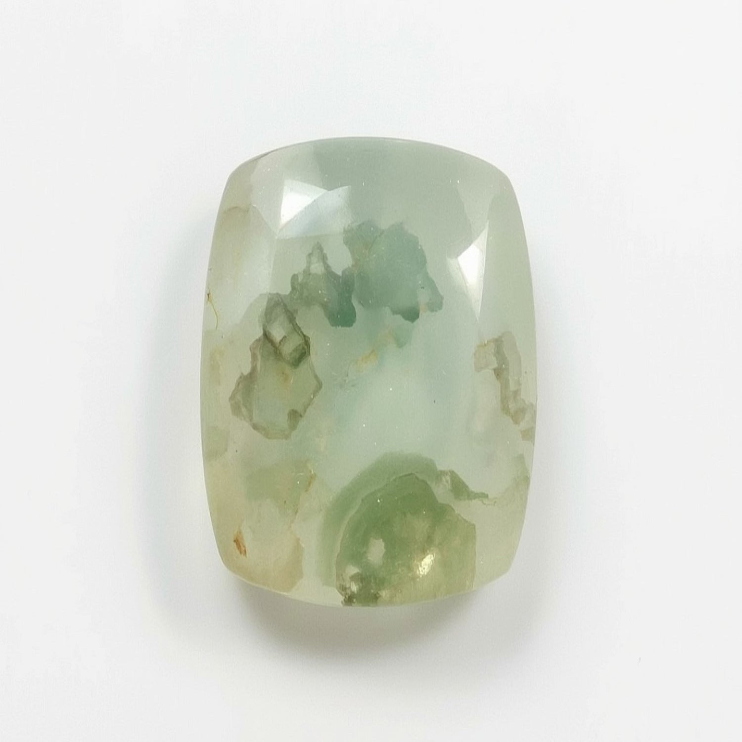 Moss Agate 1PC Small 7x9 MM Emerald Cabochon Green Genuine semi Precious Loose Gems