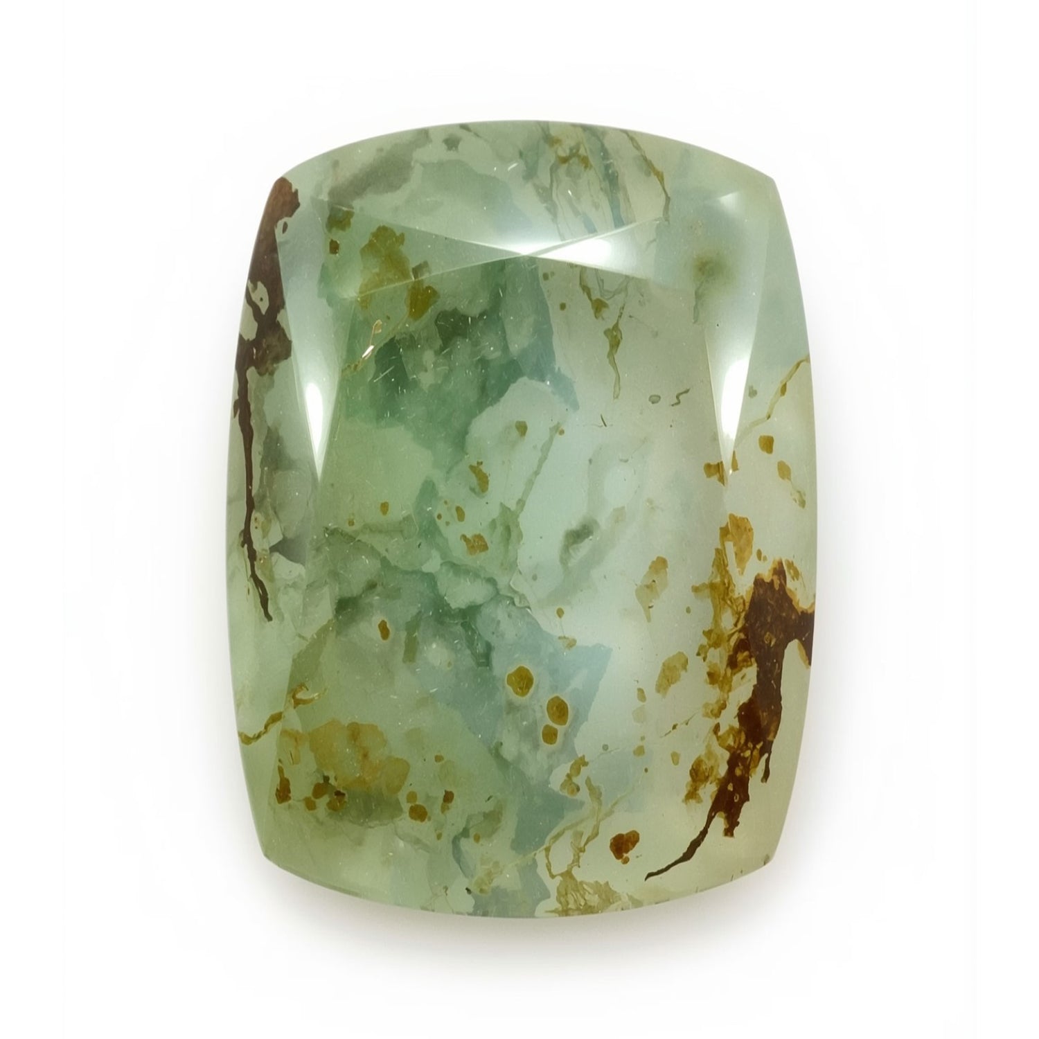 Moss Agate 1PC Medium 8x10 MM Emerald Cabochon Green Pure semi Precious Loose Gemstones