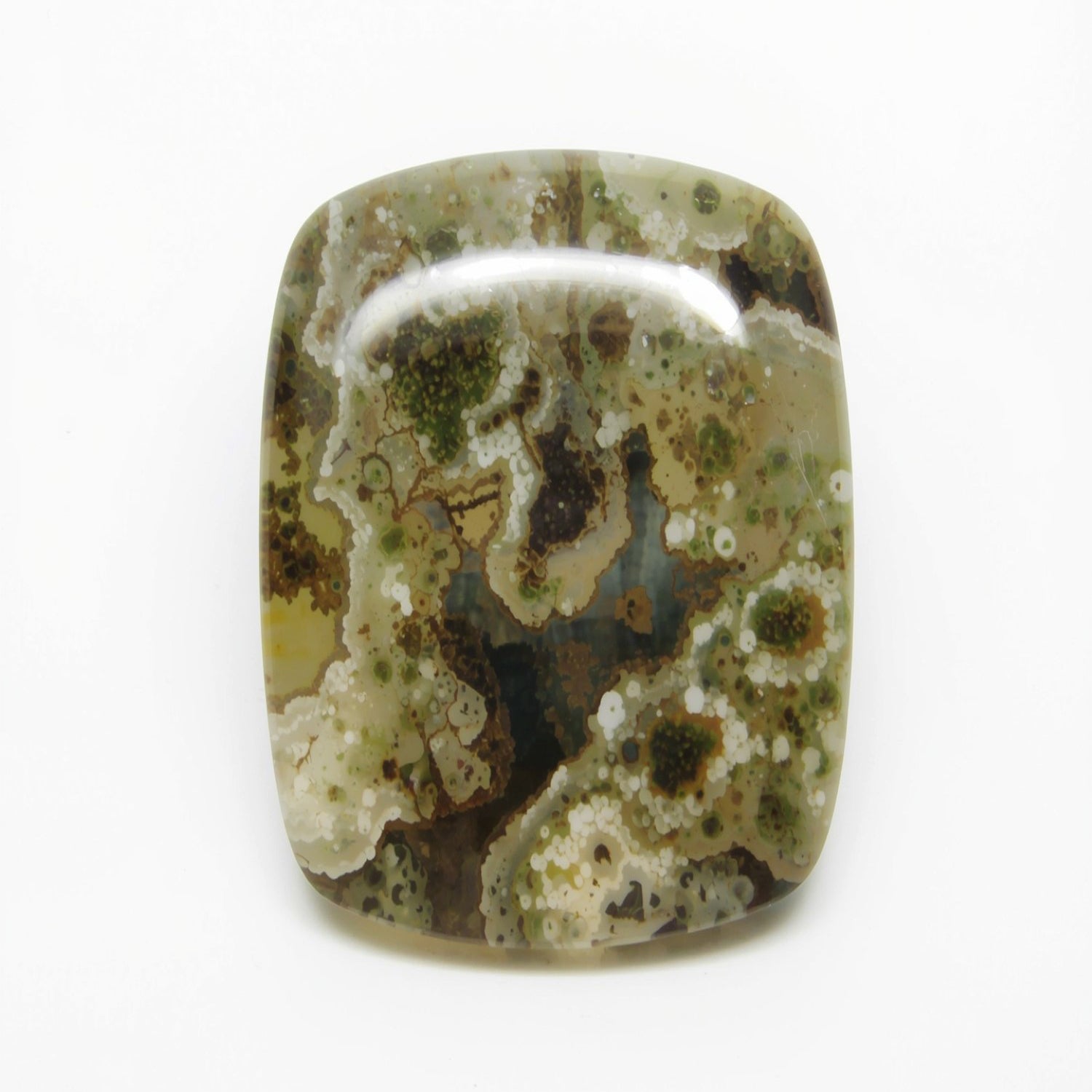 Moss Agate 1PC Large 8x12 MM Emerald Cabochon Green Brilliant semi Precious Precious Gemstone Image secondaire du produit