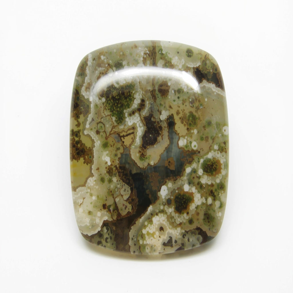 Moss Agate 1PC Large 8x12 MM Emerald Cabochon Green Brilliant semi Precious Precious Gemstone