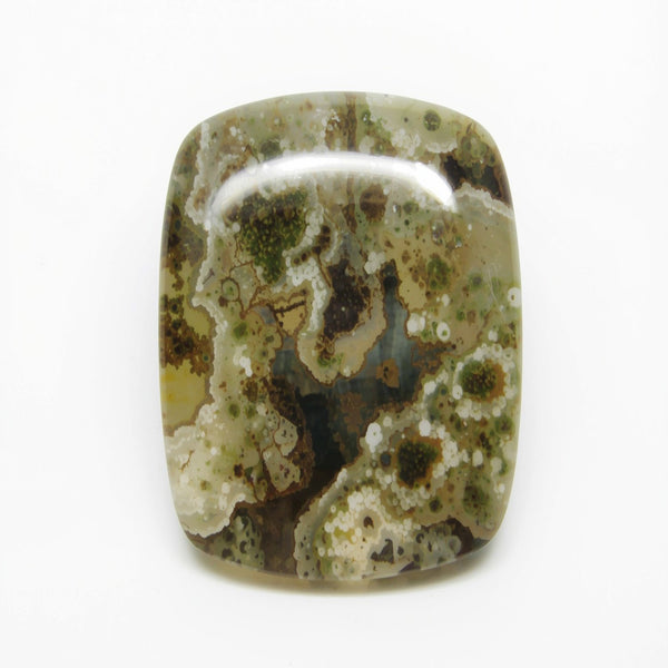 Moss Agate 1PC Large 8x12 MM Emerald Cabochon Green Brilliant semi Precious Precious Gemstone