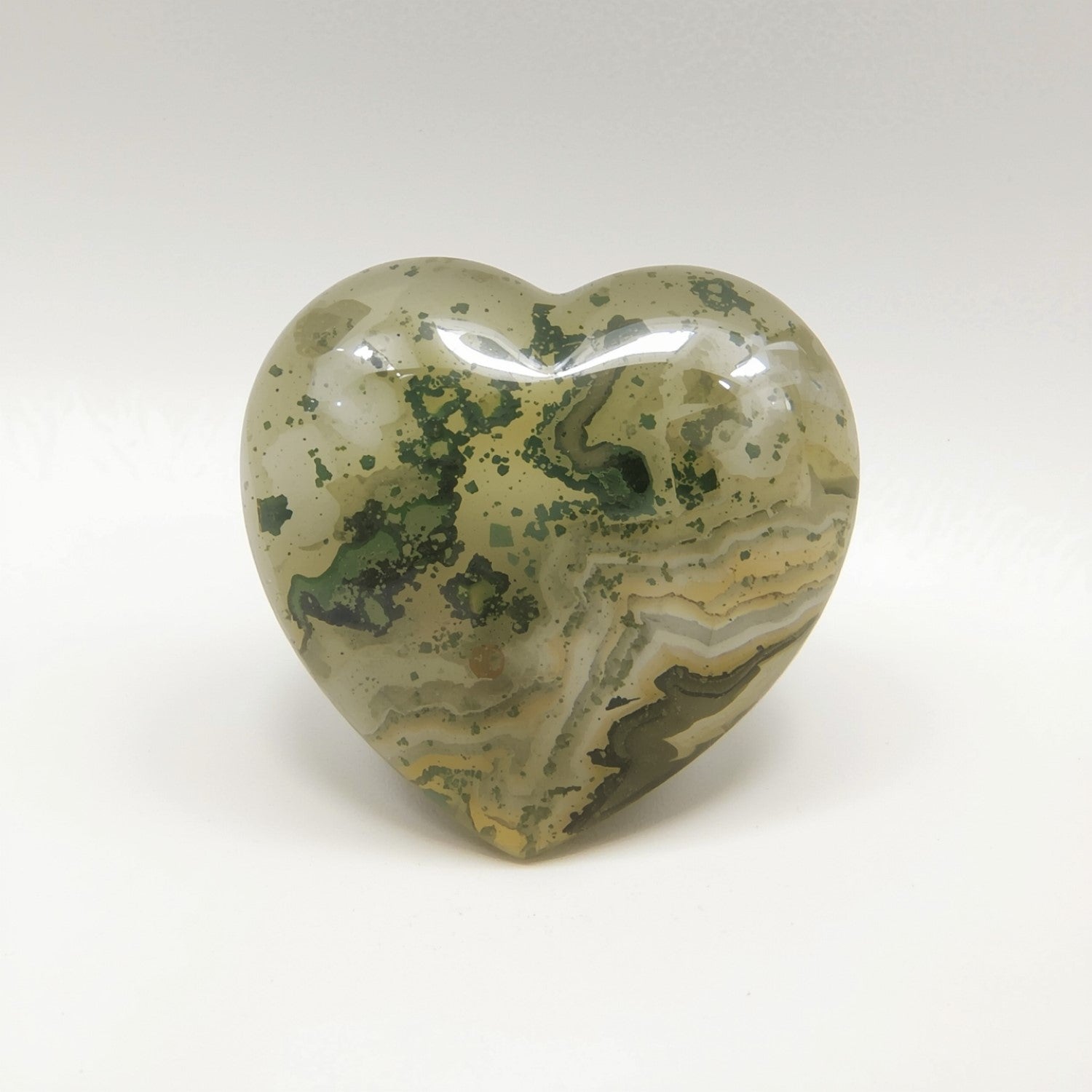 Moss Agate 10PC Tiny 5x5 MM Heart Cabochon Green Sparkling semi Precious Loose Gemstone