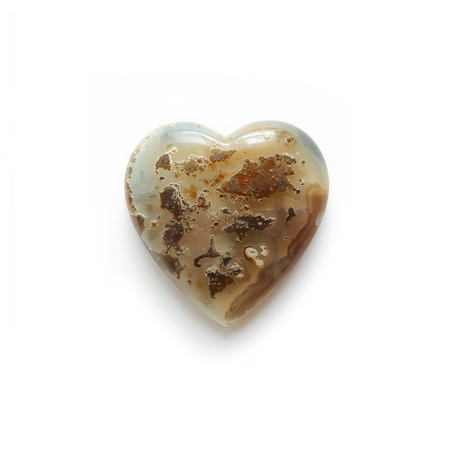 Moss Agate 1PC Tiny 6x6 MM Heart Cabochon Green Polished semi Precious Loose Gemstones Main image