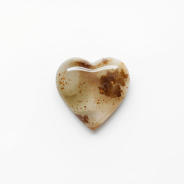 Moss Agate 1PC Small 7x7 MM Heart Cabochon Green Splendid semi Precious Semi Precious Gemstone