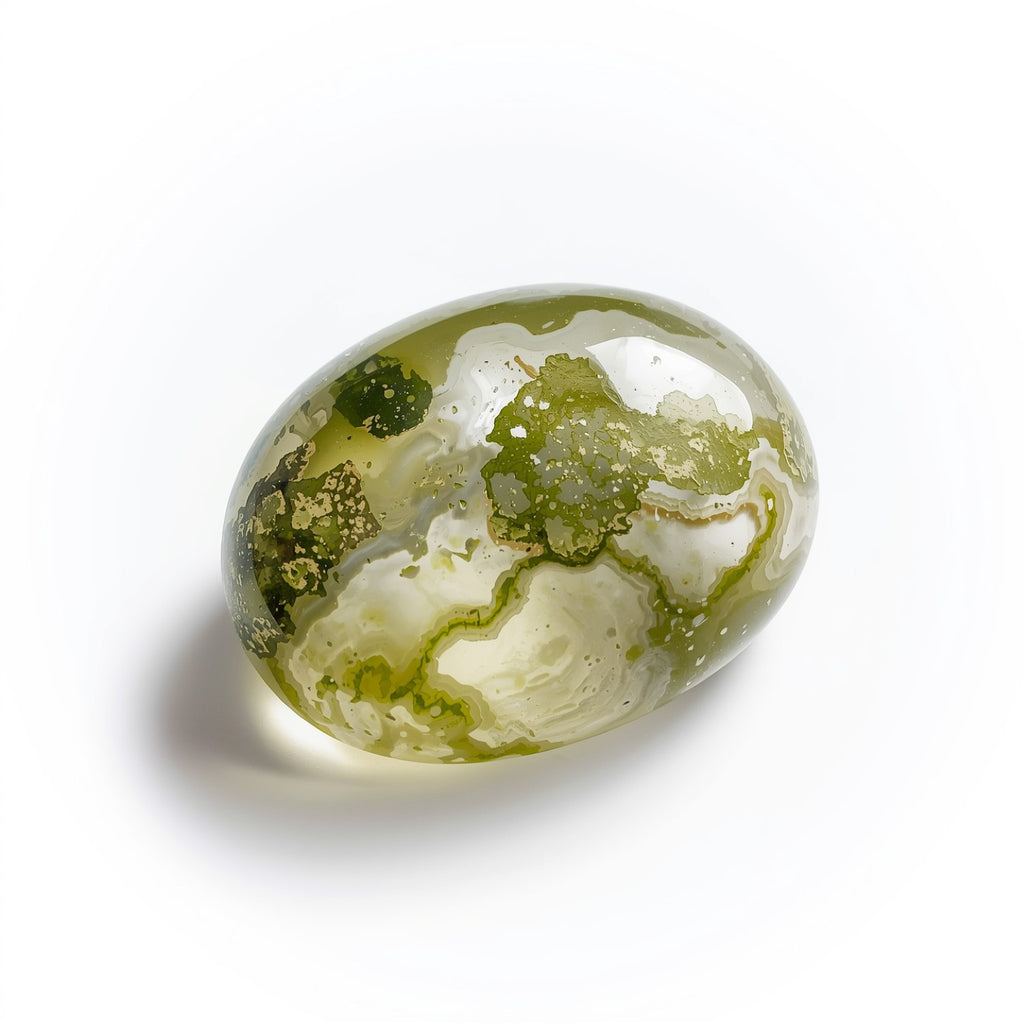 Moss Agate 1PC Large 10x12 MM Oval Cabochon Green Shine semi Precious Loose Gemstones