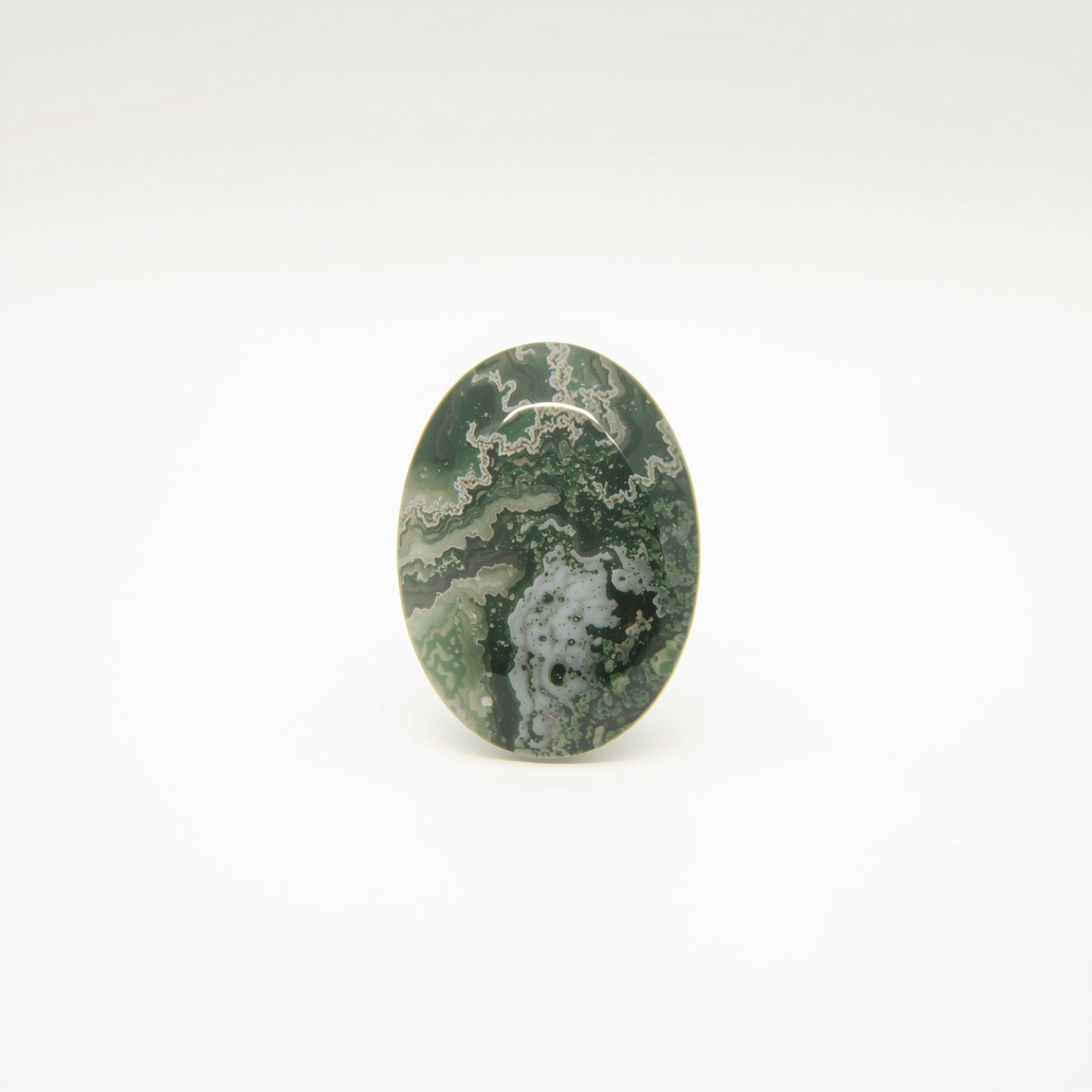Moss Agate 10PC Tiny 3x5 MM Oval Cabochon Green Genuine semi Precious Precious Gemstone Hoofdafbeelding