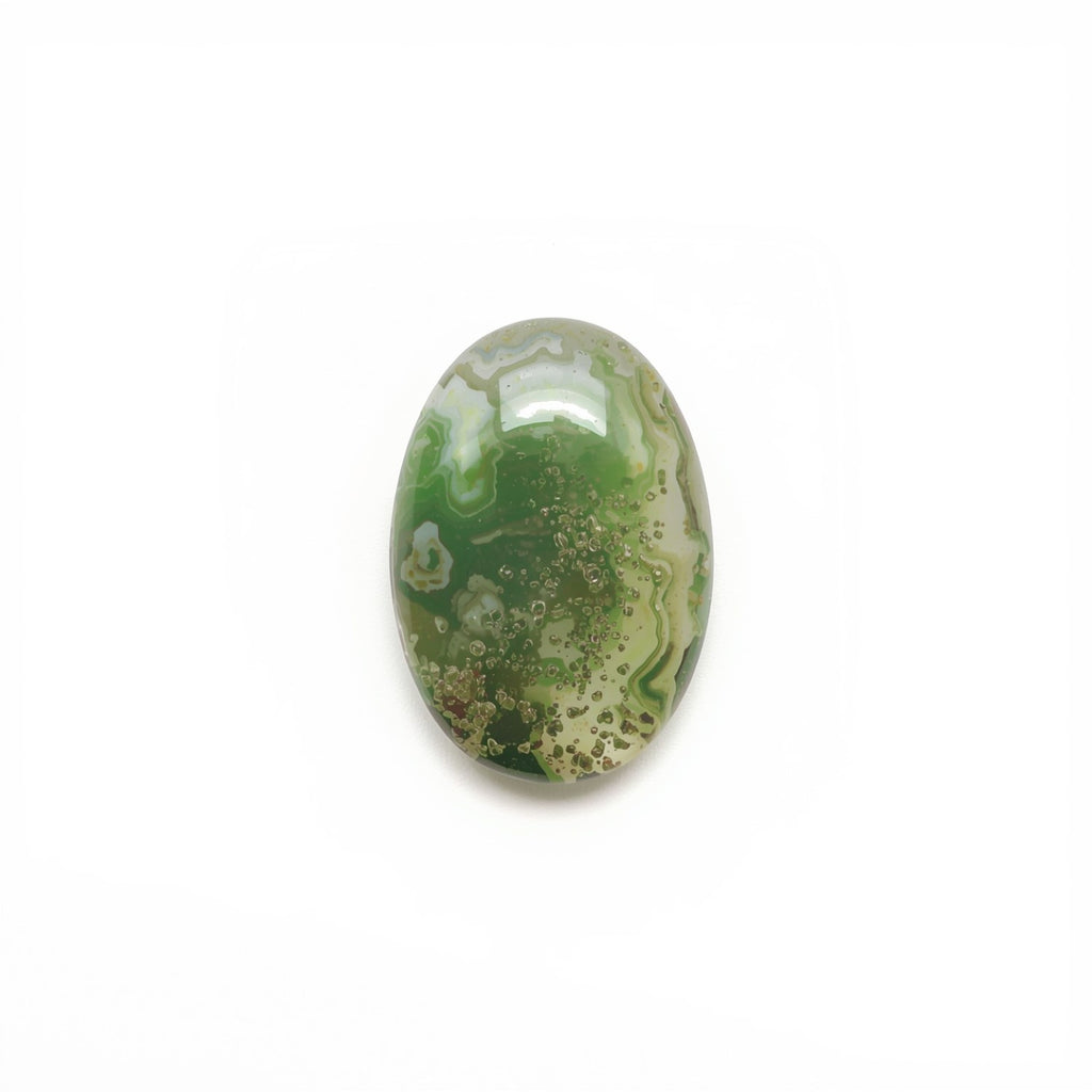 Moss Agate 10PC Tiny 4x6 MM Oval Cabochon Green Superior semi Precious Gems