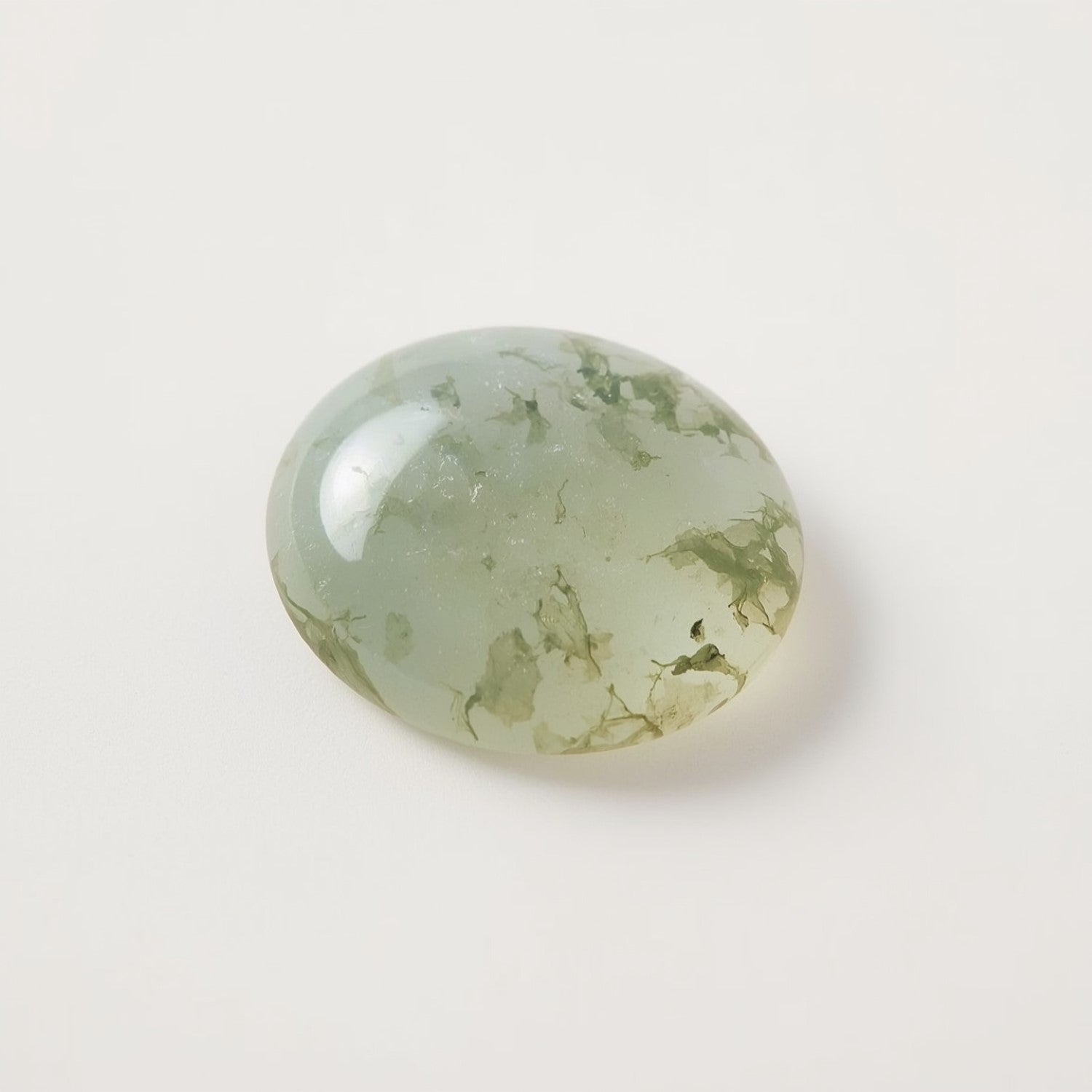 Moss Agate 1PC Large 8x12 MM Oval Cabochon Green Lustrous semi Precious Loose Gemstone