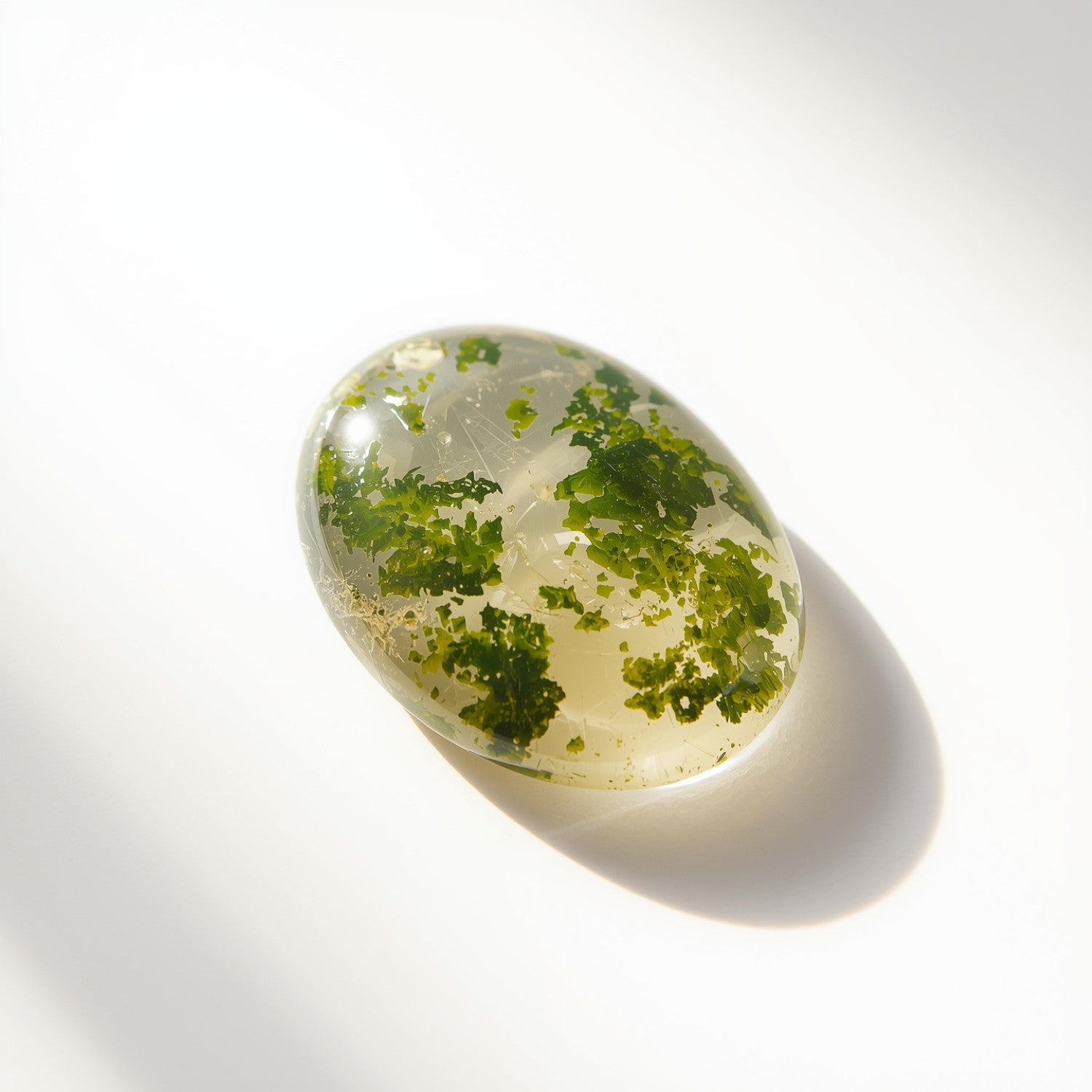 Moss Agate 1PC Large 9x11 MM Oval Cabochon Green Luster semi Precious Loose Gems Imagen principal del producto